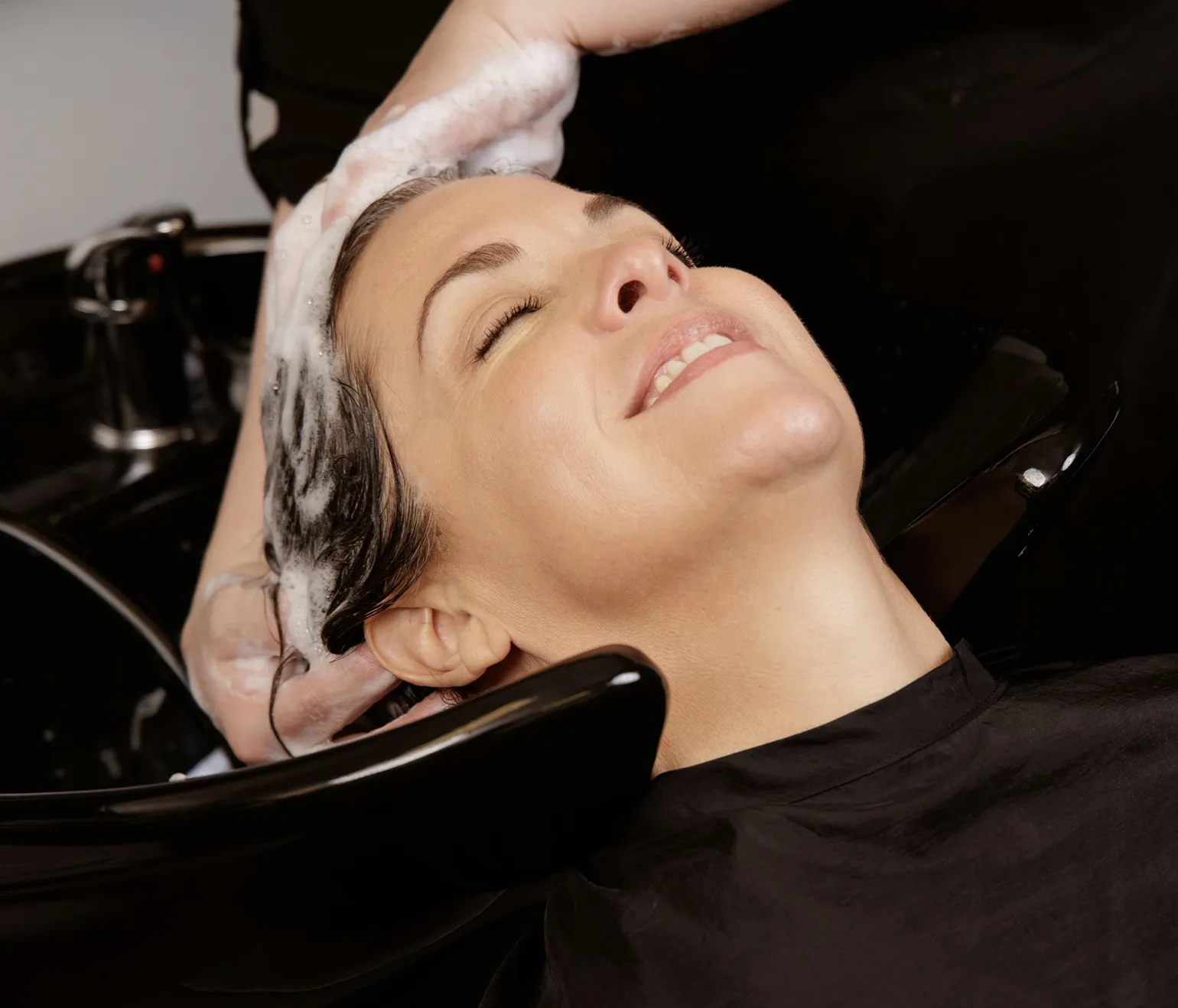 Washing hair at hairsalon