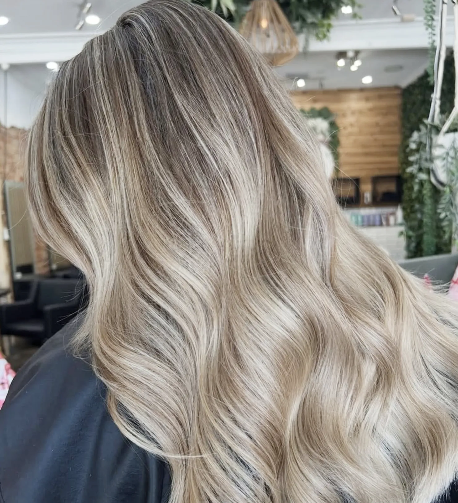 Ash blonde hair balayage